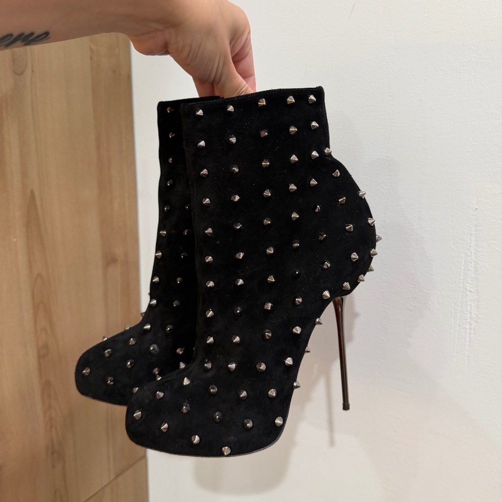 Christian Louboutin Spike Suede Booties